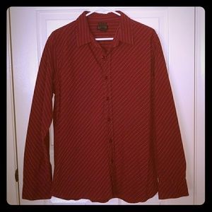 Men's BKE Contour Fit Red Button Down Shirt